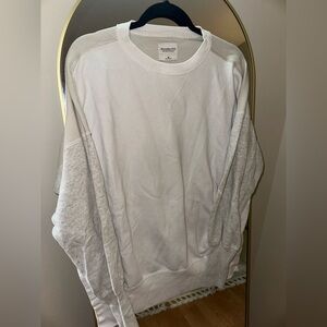 ABERCROMBIE & FITCH COLOR BLOCK CREWNECK WHITE SWEATSHIRT